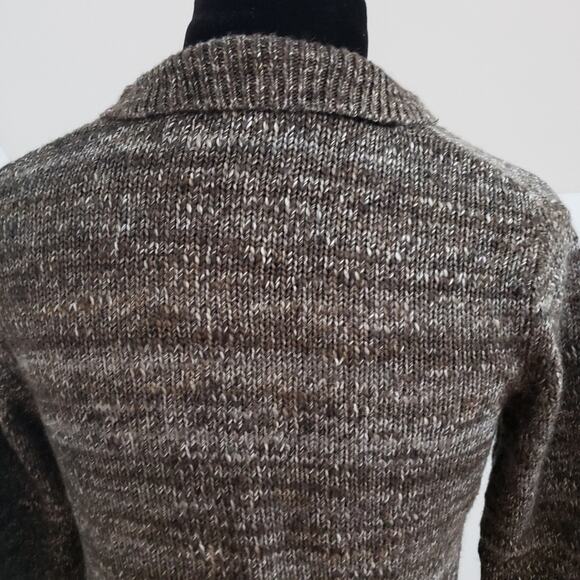 Gap Asymmetric Zipper Long Sleeve Wool Alpaca Brown Knit Cardigan Sweater Edgy S - Picture 9 of 13
